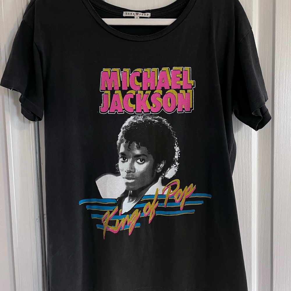 Junk Food Black Michael Jackson King of Pop Retro T - Shirt